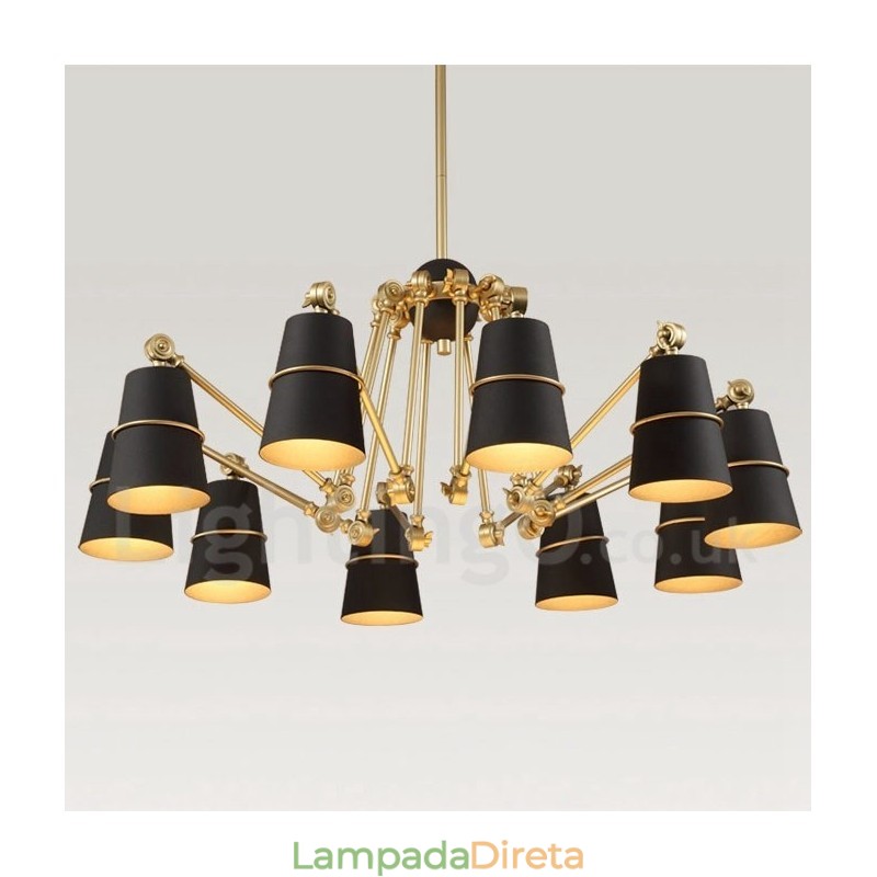 Lustre de 10 luzes com luz de estilo contemporâneo moderno