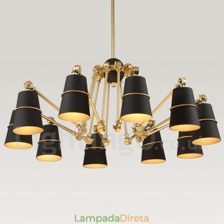 Lustre de 10 luzes com luz de estilo contemporâneo moderno Lustre de 10 luzes com luz de estilo contemporâneo moderno