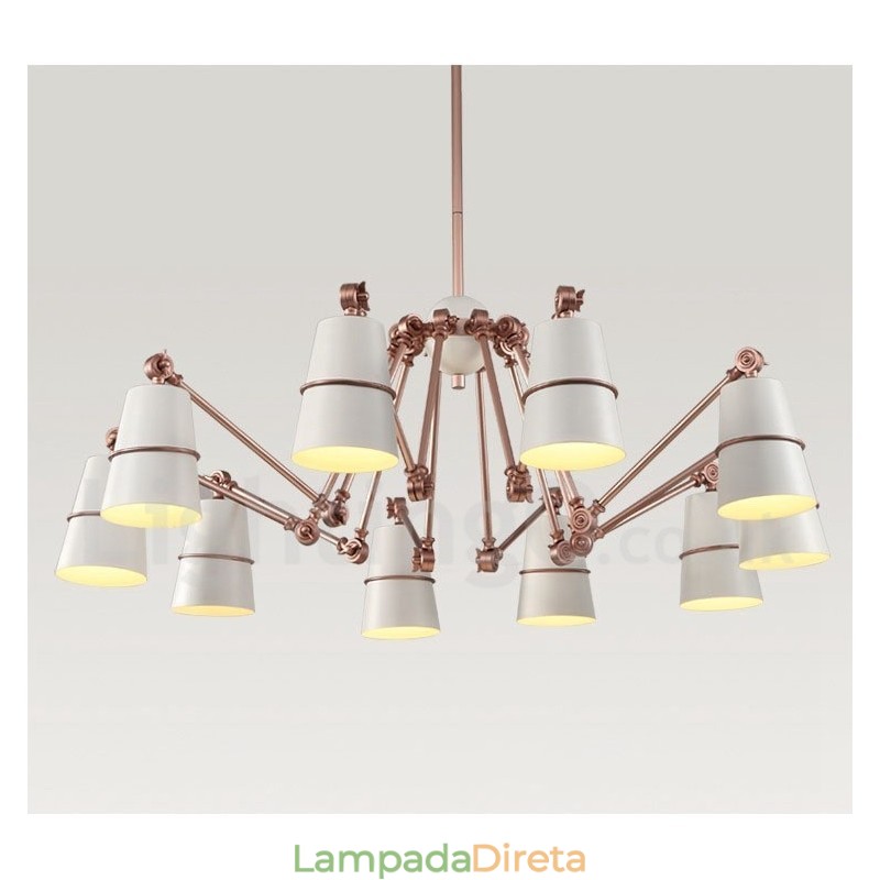 Lustre de 10 luzes com luz de estilo contemporâneo moderno