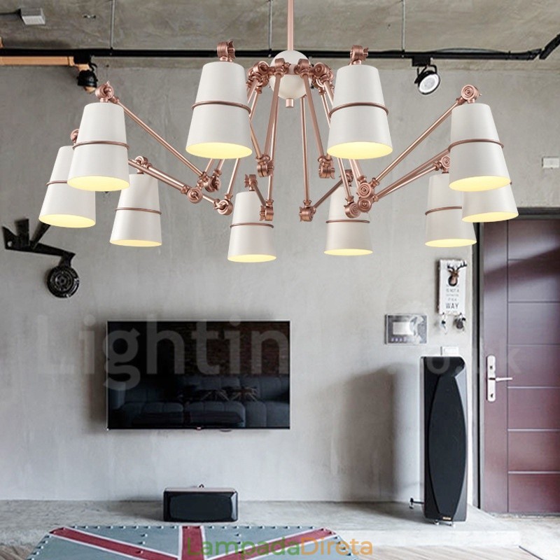 Lustre de 10 luzes com luz de estilo contemporâneo moderno