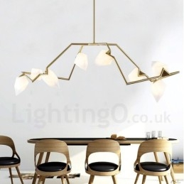 Lustre moderno contemporâneo de 8 luzes