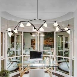 Lustre moderno contemporâneo de 8 luzes