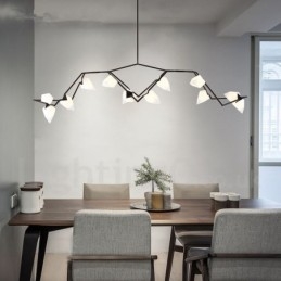 Lustre moderno contemporâneo de 8 luzes