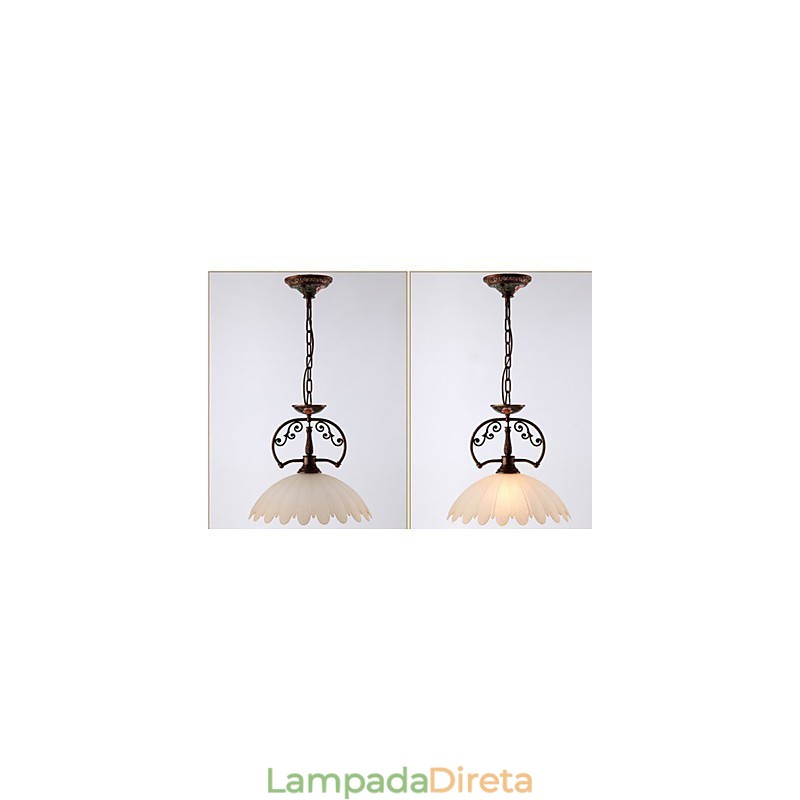 Luminária pendente retrô pintada à mão com arte Iluminação de luminária