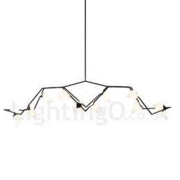 Lustre moderno contemporâneo de 8 luzes