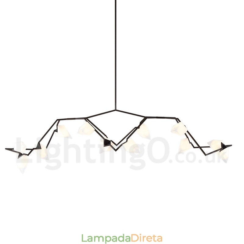 Lustre moderno contemporâneo de 8 luzes