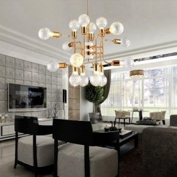 Lustre moderno contemporâneo de 4 níveis com 16 luzes