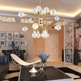 Lustre moderno contemporâneo de 4 níveis com 16 luzes