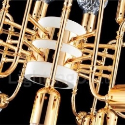 Lustre moderno contemporâneo de 4 níveis com 16 luzes