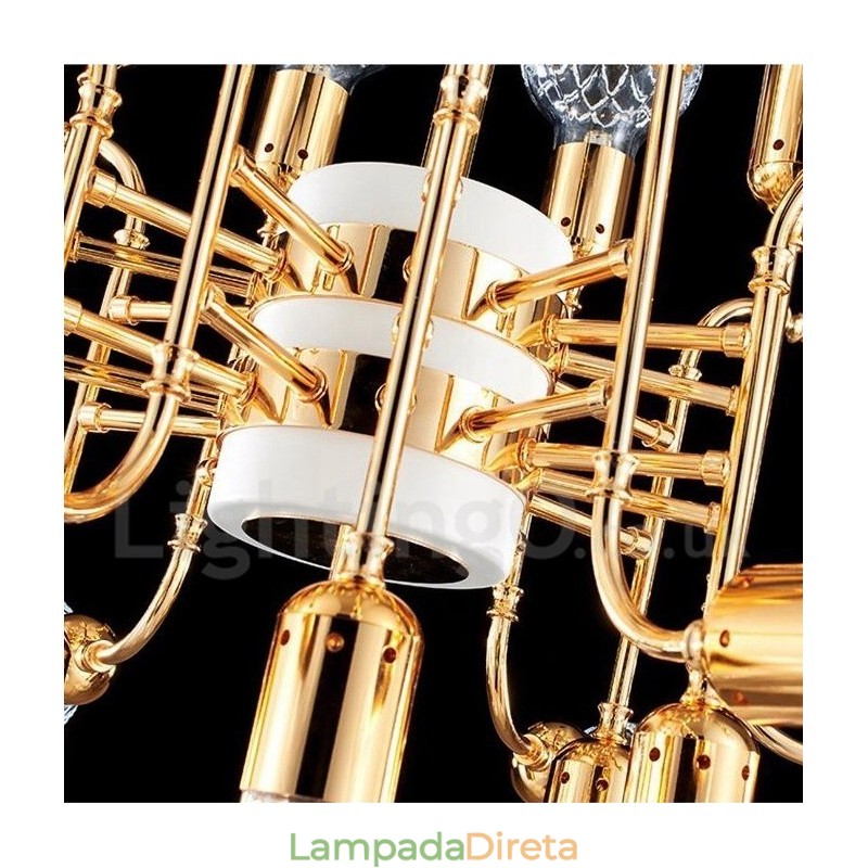 Lustre moderno contemporâneo de 4 níveis com 16 luzes