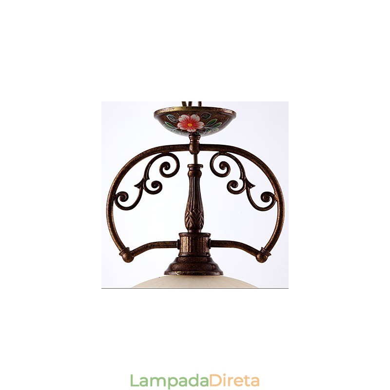 Luminária pendente retrô pintada à mão com arte Iluminação de luminária
