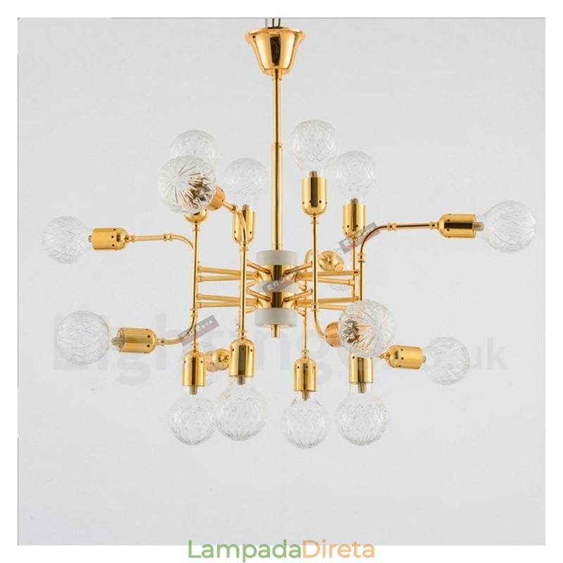 Lustre moderno contemporâneo de 4 níveis com 16 luzes