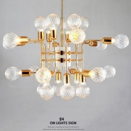 Lustre moderno contemporâneo de 4 níveis com 24 luzes