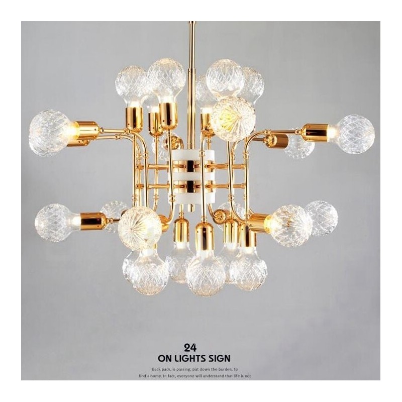 Lustre moderno contemporâneo de 4 níveis com 24 luzes