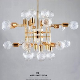 Lustre moderno contemporâneo de 4 níveis com 24 luzes
