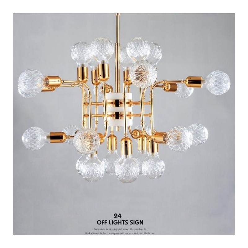 Lustre moderno contemporâneo de 4 níveis com 24 luzes