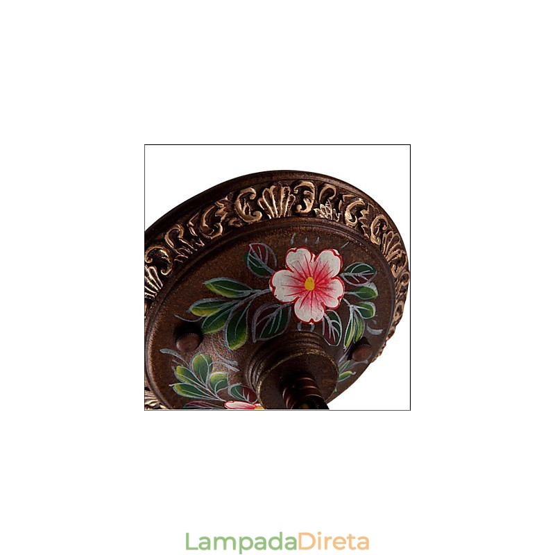 Luminária pendente retrô pintada à mão com arte Iluminação de luminária