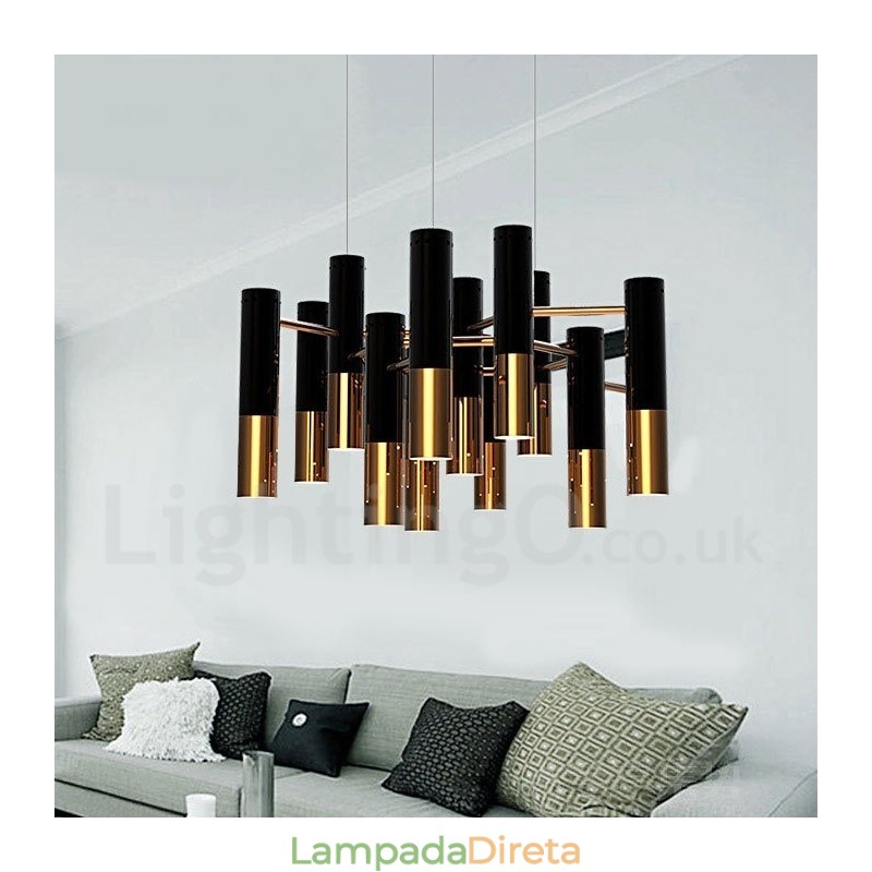 Lustre moderno contemporâneo de 13 luzes, luminária de nível único