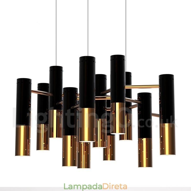 Lustre moderno contemporâneo de 13 luzes, luminária de nível único