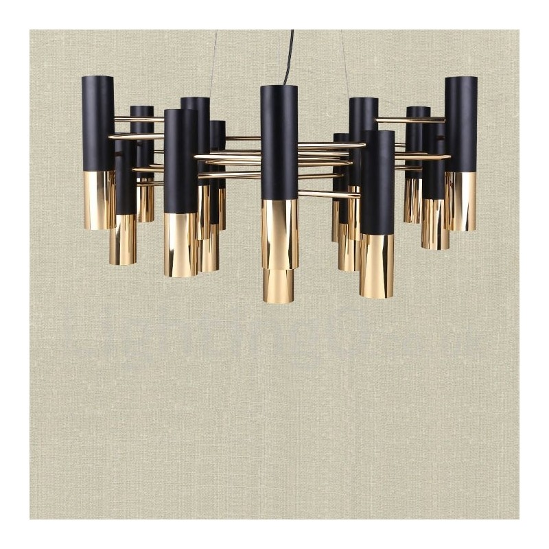 Lustre moderno contemporâneo de 19 luzes, lâmpada de nível único