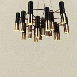 Lustre moderno contemporâneo de 19 luzes, lâmpada de nível único