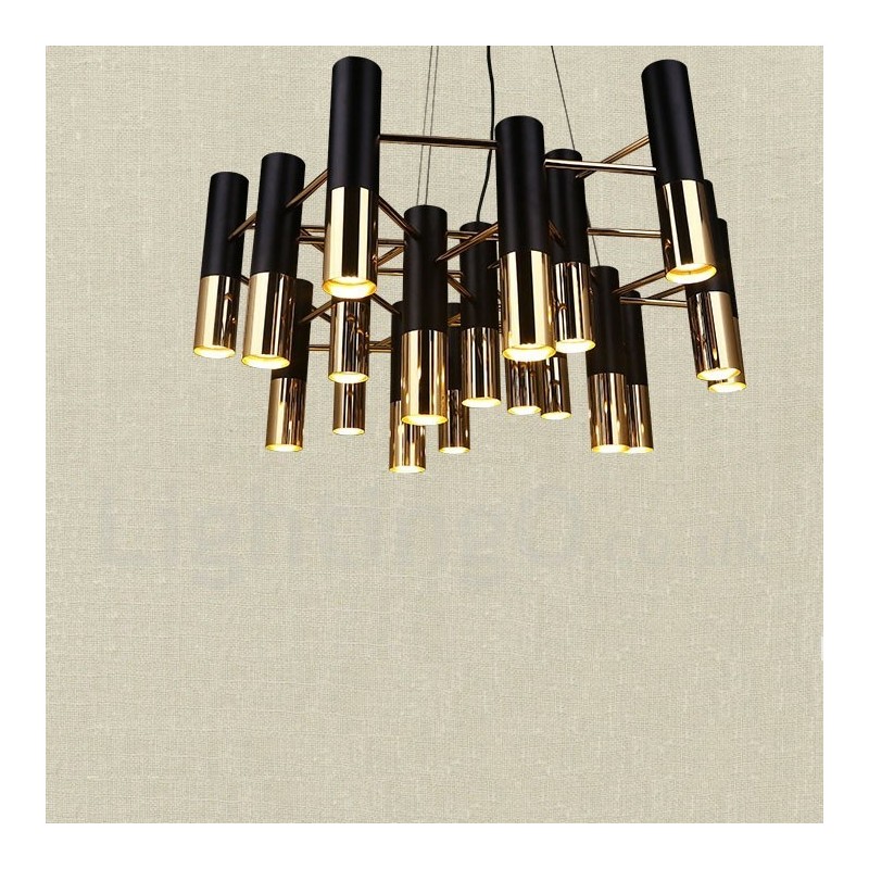 Lustre moderno contemporâneo de 19 luzes, lâmpada de nível único