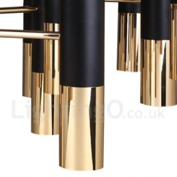 Lustre moderno contemporâneo de 19 luzes, lâmpada de nível único