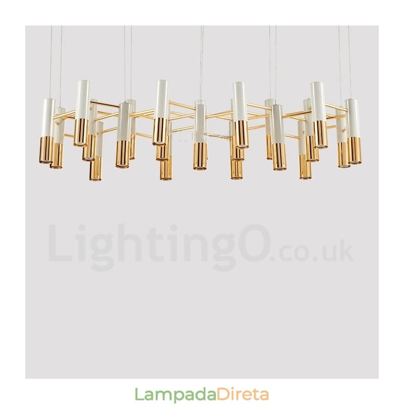 Lustre moderno contemporâneo de 22 luzes, lâmpada de nível único
