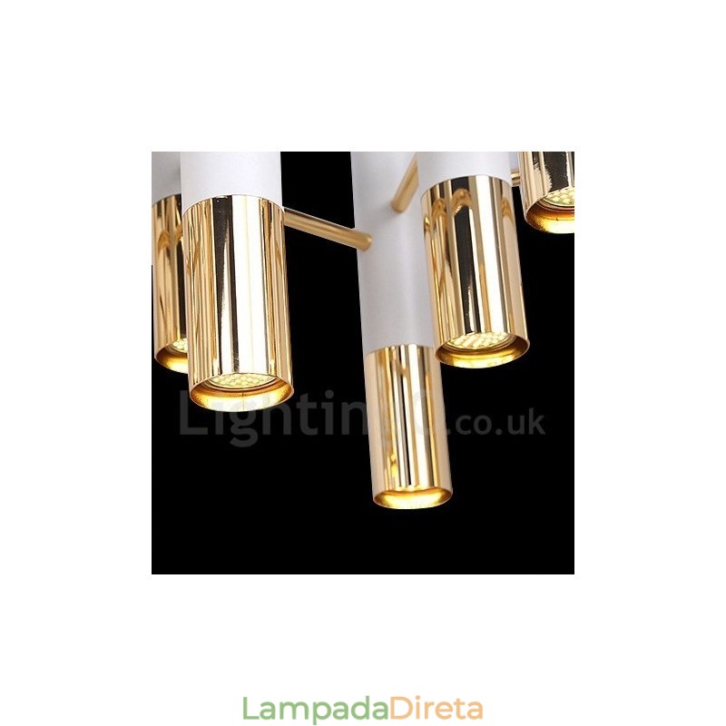 Lustre moderno contemporâneo de 22 luzes, lâmpada de nível único