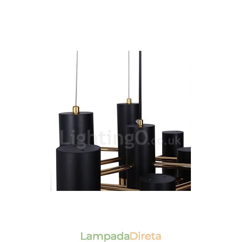 Lustre moderno contemporâneo de 22 luzes, lâmpada de nível único