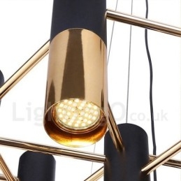 Lustre moderno contemporâneo de 22 luzes, lâmpada de nível único