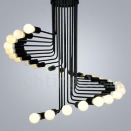 Preto 26 Luz Retro Vintage Moderno Contemporâneo Lustre Lâmpada Luz