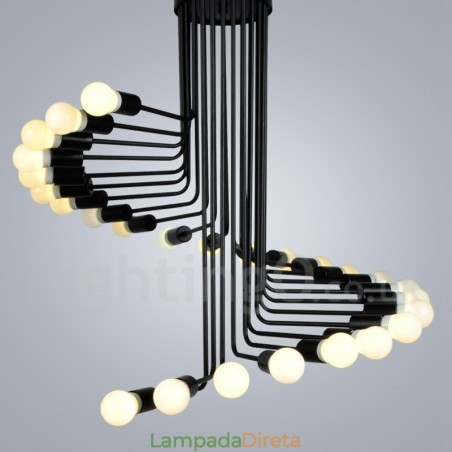 Preto 26 Luz Retro Vintage Moderno Contemporâneo Lustre Lâmpada Luz Preto 26 Luz Retro Vintage Moderno Contemporâneo Lustre Lâmpada Luz