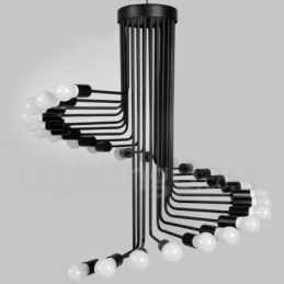 Preto 26 Luz Retro Vintage Moderno Contemporâneo Lustre Lâmpada Luz