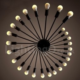 Preto 26 Luz Retro Vintage Moderno Contemporâneo Lustre Lâmpada Luz