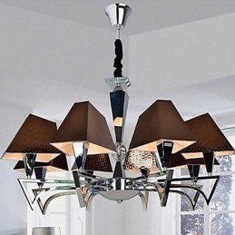 Lustre de ferro forjado da moda, iluminação artística, lustre com 8 luzes