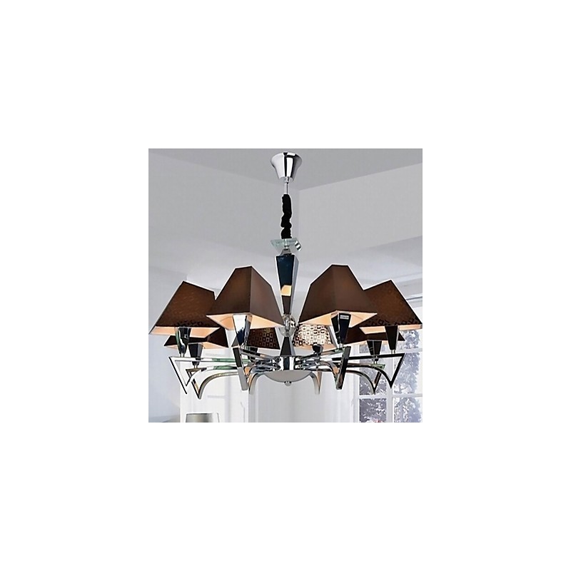 Lustre de ferro forjado da moda, iluminação artística, lustre com 8 luzes
