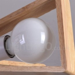 Lustre de madeira com 3 luzes e camada única, estilo moderno e contemporâneo