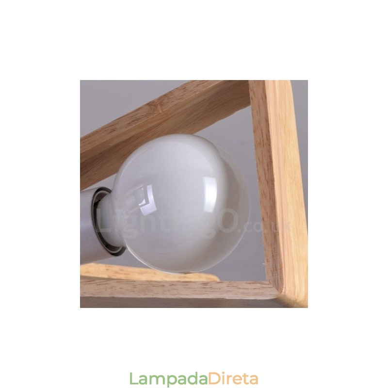 Lustre de madeira de camada única com 5 luzes, estilo moderno e contemporâneo