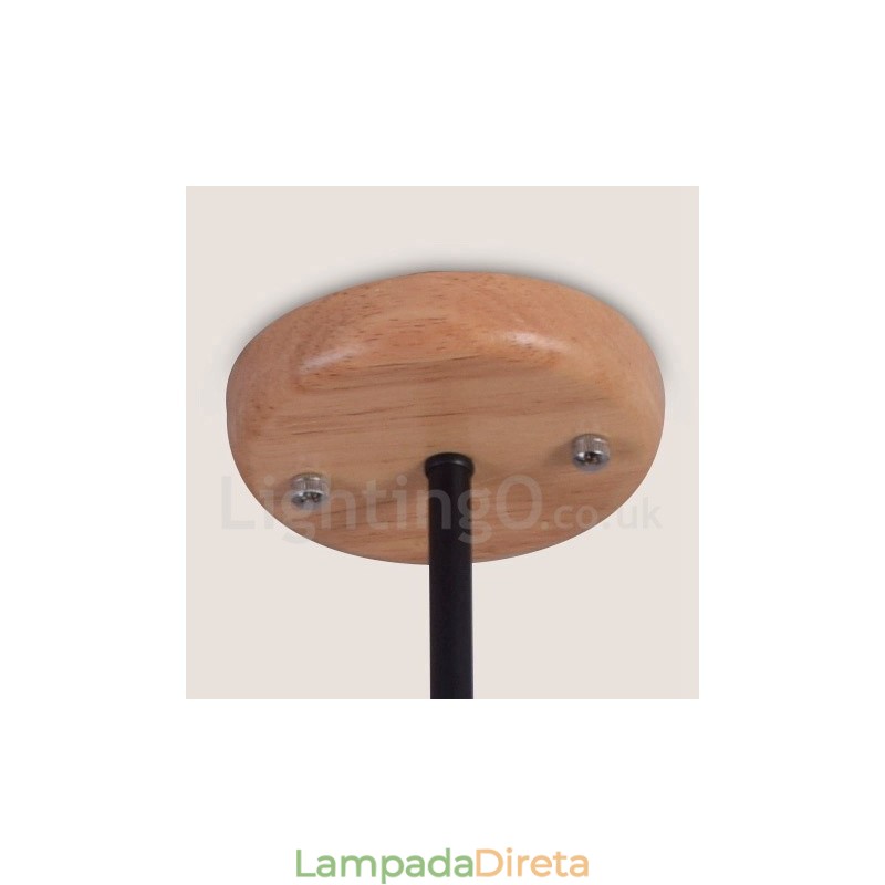 Lustre de madeira de camada única com 5 luzes, estilo moderno e contemporâneo