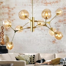 Lustre com cúpula de vidro estilo contemporâneo moderno