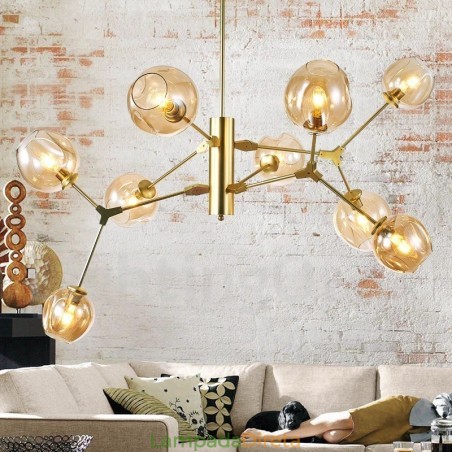 Lustre com cúpula de vidro estilo contemporâneo moderno Lustre com cúpula de vidro estilo contemporâneo moderno