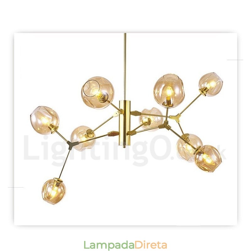Lustre com cúpula de vidro estilo contemporâneo moderno