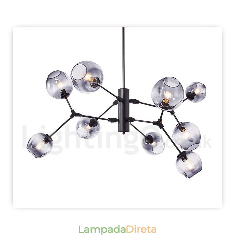 Lustre com cúpula de vidro estilo contemporâneo moderno