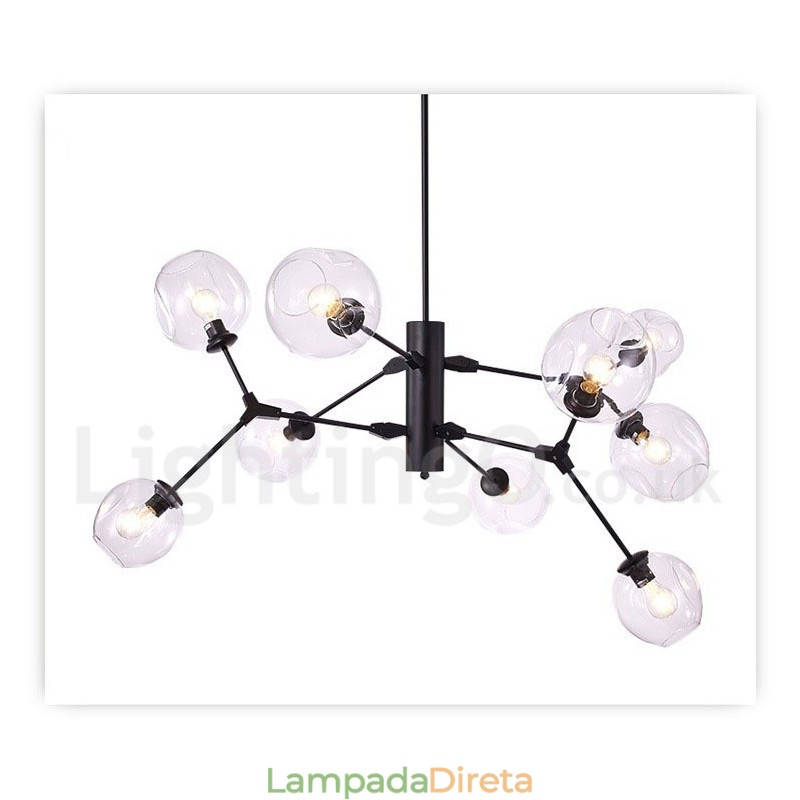Lustre com cúpula de vidro estilo contemporâneo moderno
