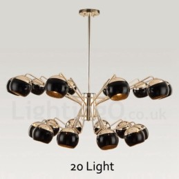 Lustre de metal contemporâneo com cúpula de vidro