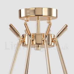 Lustre de metal contemporâneo moderno de 30 luzes e 2 níveis com cúpula de vidro