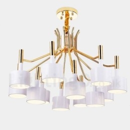 Lustre moderno contemporâneo de 12 luzes e 2 níveis