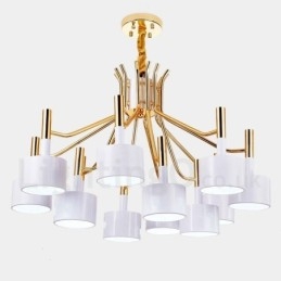Lustre moderno contemporâneo de 12 luzes e 2 níveis