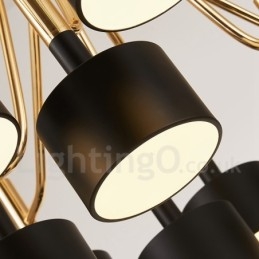 Lustre moderno contemporâneo de 12 luzes e 2 níveis